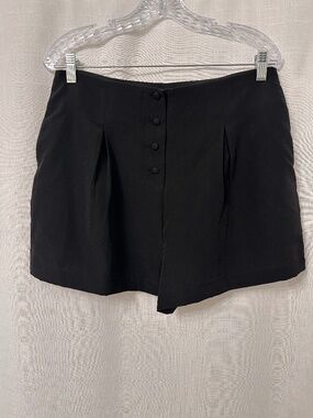 Black High-Rise Button-Front Dress Shorts Size Large